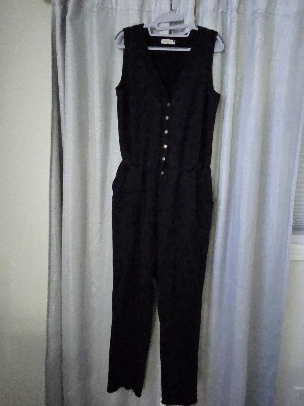 Jackson Rowe Black Sleeveless Button-Front Jumpsuit